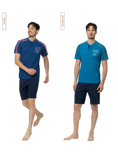 Pigiama uomo corto in jersey di cotone Lotto LP1234