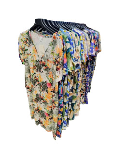 Woman half sleeves cotton jersey dress Flora V138 2
