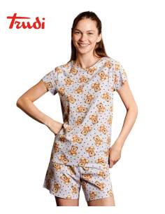 Pigiama donna a manica corta in jersey di cotone Trudi TRD3949 2