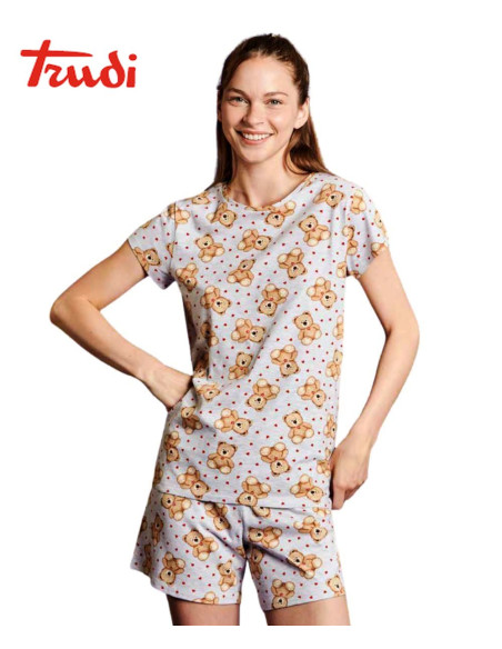 Woman half sleeves cotton jersey pajamas Trudi TRD3949