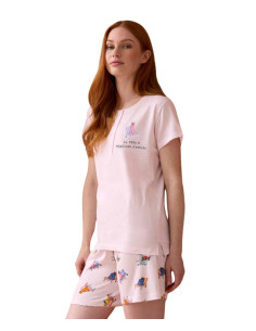 Pigiama donna a manica corta in jersey di cotone Enrico Coveri EP5365