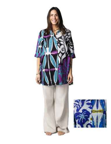 Camicione donna in cotone con manica 3/4 Marila ON-101