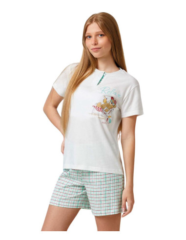 Pigiama corto da ragazza in jersey di cotone Il Granchietto GP7136