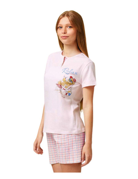 Girl's cotton jersey short pajamas Il Granchietto GP7136