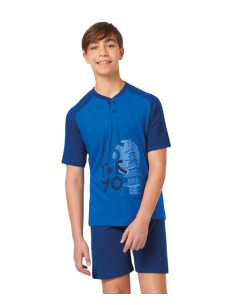 Pigiama corto da ragazzo in jersey di cotone Il Granchietto GP4157