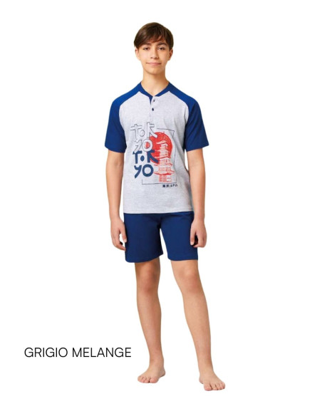 Pigiama corto da ragazzo in jersey di cotone Il Granchietto GP4157