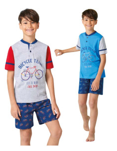 Pigiama corto da bambino in jersey di cotone Il Granchietto GP4148