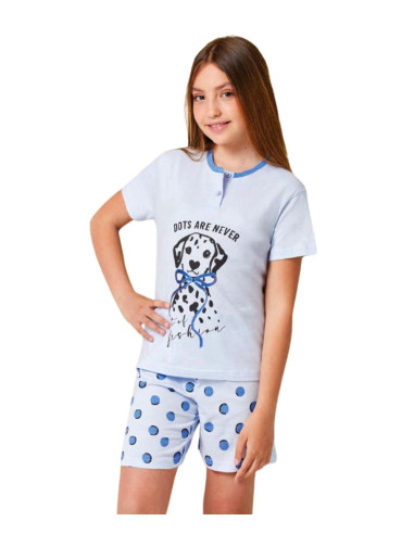 Pigiama corto da bambina in jersey di cotone Il Granchietto GP7128