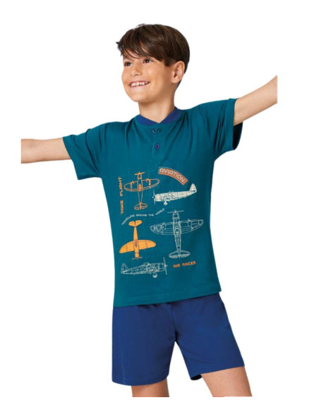 Boy's cotton jersey short pajamas Il Granchietto GP4149