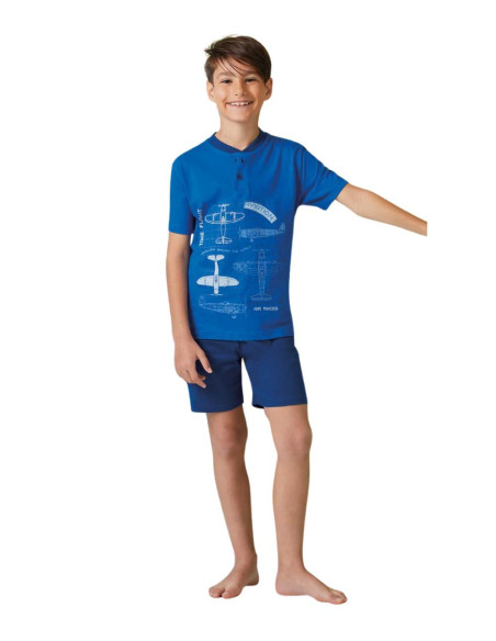Pigiama corto da bambino in jersey di cotone Il Granchietto GP4149