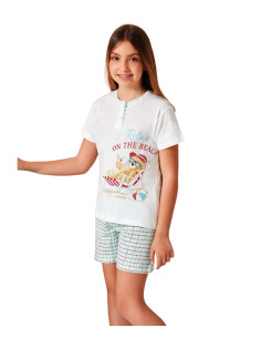 Girl's cotton jersey short pajamas Il Granchietto GP7129 2