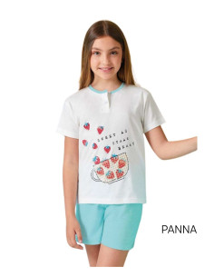 Girl's cotton jersey short pajamas Il Granchietto GP7130 2