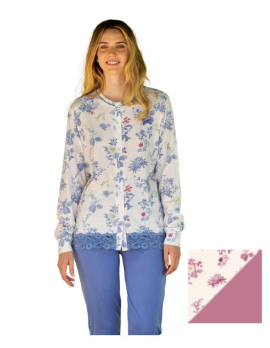 Pigiama donna aperto in jersey di cotone Irge IRL2566
