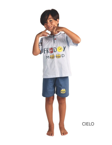 Boy's short cotton jersey pajamas Gary 2157-3157