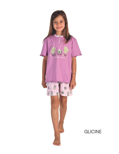 Pigiama corto da bambina in jersey di cotone Gary 2141-3141