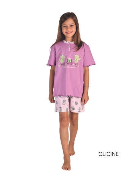 Pigiama corto da bambina in jersey di cotone Gary 2141-3141