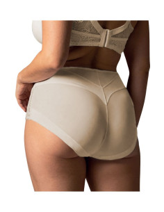 High-waisted microfiber and lace control briefs Lormar Unica Dea 2