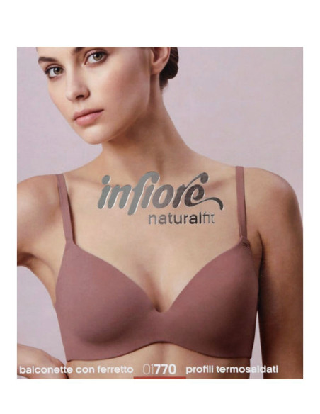 Padded balconette in stretch cotton Naturalfit Infiore 770