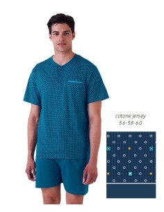 Pigiama uomo CALIBRATO corto in jersey di cotone Karelpiu KE0202