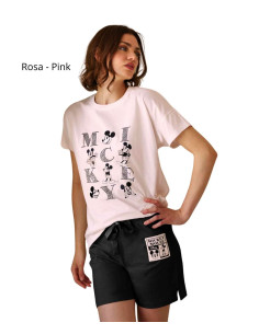 Women's short cotton jersey pajamas Jadea Mickey 3301