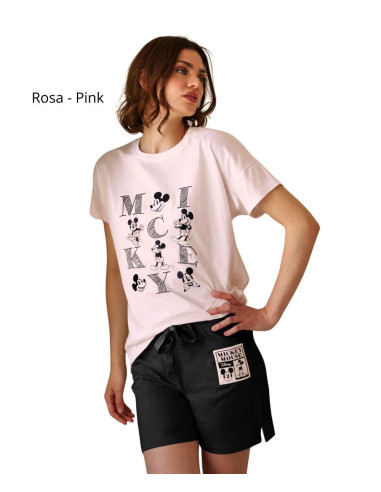 Pigiama donna a manica corta in jersey di cotone Jadea Mickey 3301