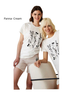 Pigiama donna a manica corta in jersey di cotone Jadea Mickey 3301 2