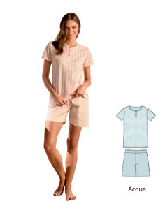 Pigiama donna a manica corta in jersey di cotone Infiore Young YNG654140