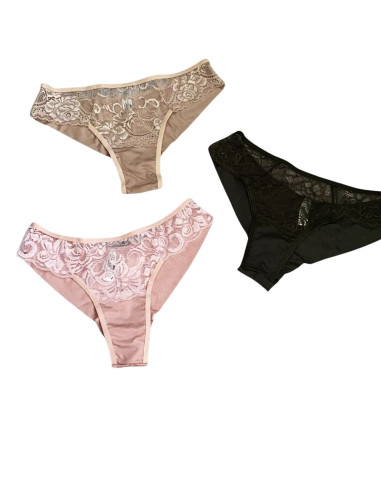 Women's lace and viscose brazilian briefs Intimami ID1511