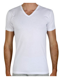 T-shirt uomo a V in cotone filo di Scozia Fragi 2540