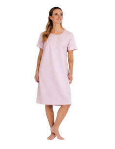 Camicia da notte manica corta donna in battista di cotone Mida C9130