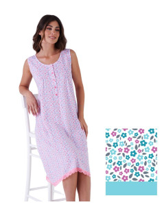 Camicia da notte donna calibrata in jersey di cotone a spalla larga Karelpiu' KE0338