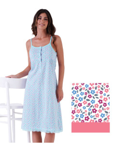 Women's cotton jersey thin straps nightdress Karelpiu' KE0310