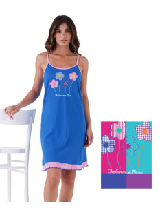 Women's thins straps cotton jersey nightdress Karelpiu' KE0329