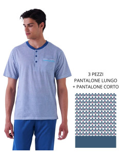Pigiama uomo 3 PEZZI in jersey di cotone Karelpiu' KE0219