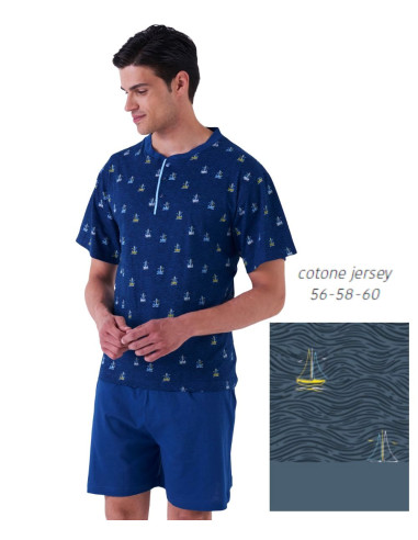 Men's calibrated short cotton jersey pajamas Karelpiu KE0265