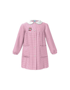 Grembiule asilo bambina Siggi Happy School 33GR4330 Quadri Bianco/Rosa