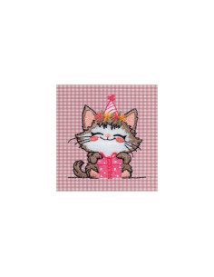 Grembiule asilo bambina Siggi Happy School 33GR4330 Quadri Bianco/Rosa 2