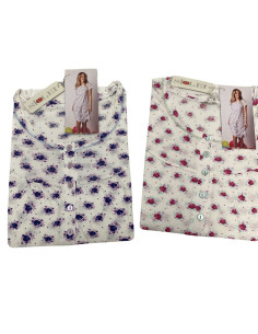 Woman half sleeves calibrated cotton jersey nightdress SieLei PN26 2