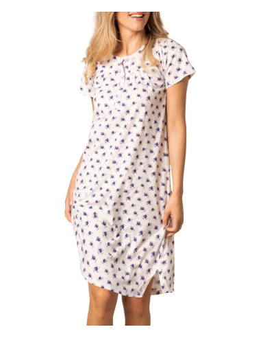 Camicia da notte donna calibrata a manica corta in cotone SieLei PN26