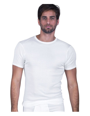 T-shirt uomo collo basso in cotone filo di Scozia Moretta 513