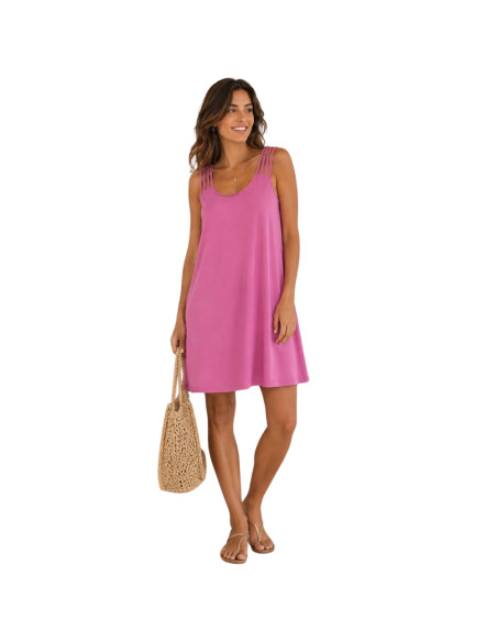 ABITO DONNA SMANICATO CON SPALLINE MULTIPLE SAMIRA LADY 06901