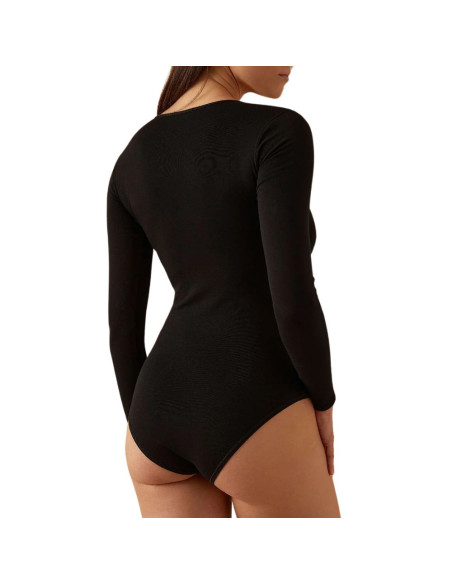 Body donna a manica lunga in cotone elasticizzato Jadea 4154