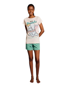 Pigiama donna a manica corta in jersey di cotone Disney Dumbo DYD3832 2