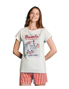 Pigiama donna a manica corta in jersey di cotone Disney Dumbo DYD3832