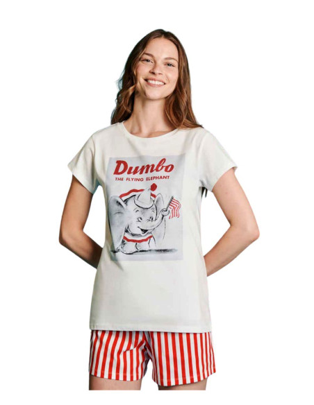 Woman short sleeves cotton jersey pajamas Disney Dumbo DYD3832