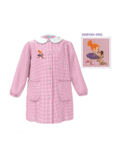 GREMBIULE BAMBINA ASILO SIGGI 33GR4331 RICAMO BALLERINA-CAGNOLINO 2