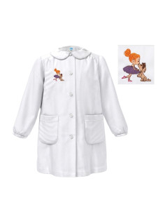 GREMBIULE BAMBINA ASILO SIGGI 33GR4331 RICAMO BALLERINA-CAGNOLINO 2