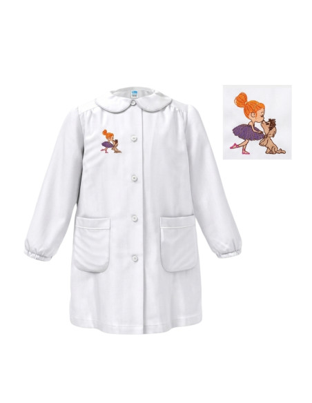 SIGGI 33GR4331 KINDERGARTEN APRON WITH DANCER-DOG EMBROIDERY