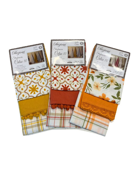 SET OF 3 PRECIOUS CALISE 10 KITCHEN TOWELS