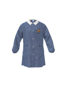 Grembiule scuola bambino Siggi 33GR4404 Quadretti Blu/Bianco ricamo moto